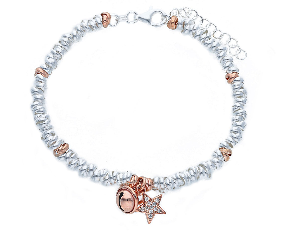 Maiocchi Silver Star and Bell Bracelet Silver