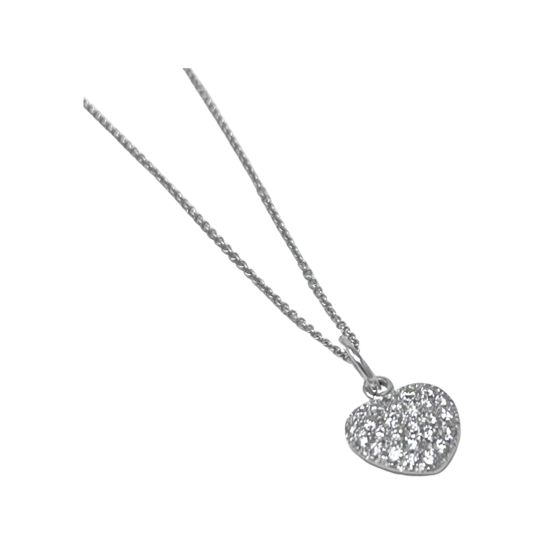 Antelope Heart Choker in White Gold and Diamonds