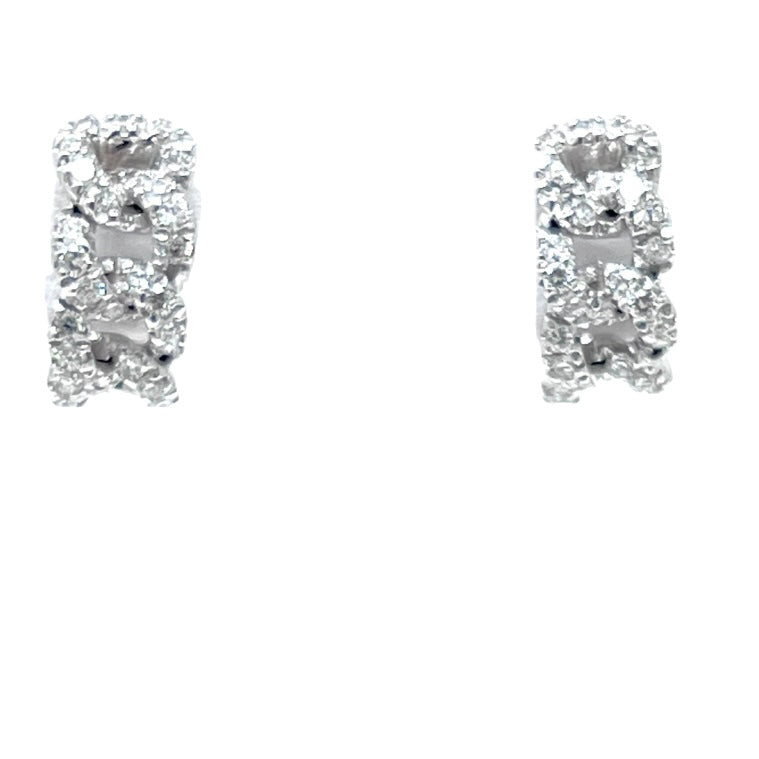 Maiocchi Milano Groumette Earrings in White Gold and Diamonds