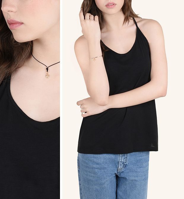 Dodo Four-Leaf Clover Charm in 9kt Rose Gold and Brown Diamonds