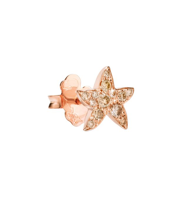 Dodo Star Earring in 9kt Rose Gold with Brown Diamonds
