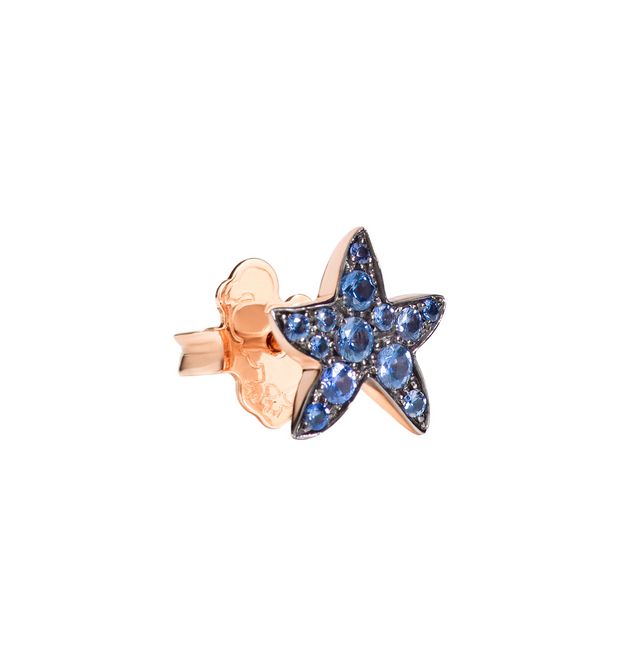 Dodo Star Earring in 9kt Rose Gold and Blue Sapphires