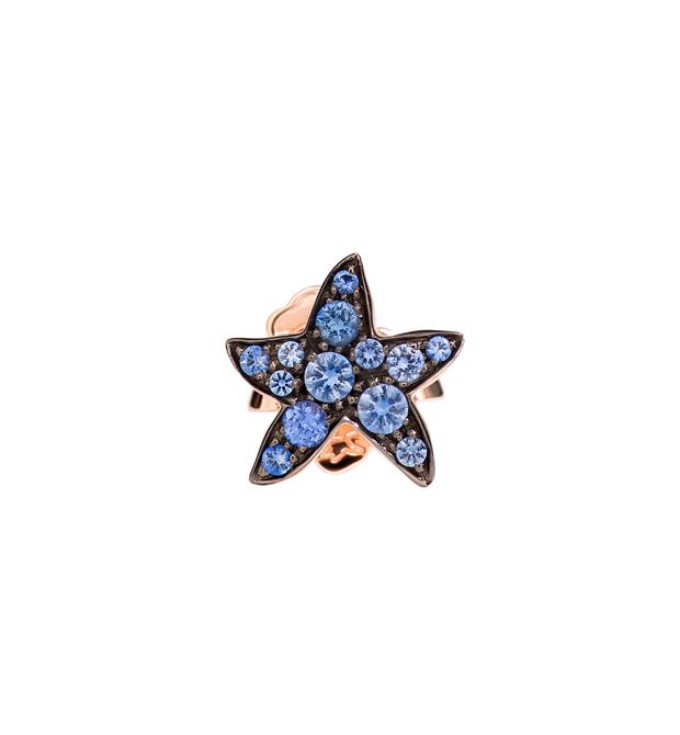 Dodo Star Earring in 9kt Rose Gold and Blue Sapphires