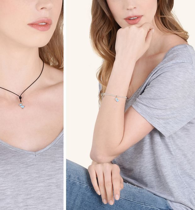 Dodo Junior Charm in 9kt Rose Gold and Blue Enamel