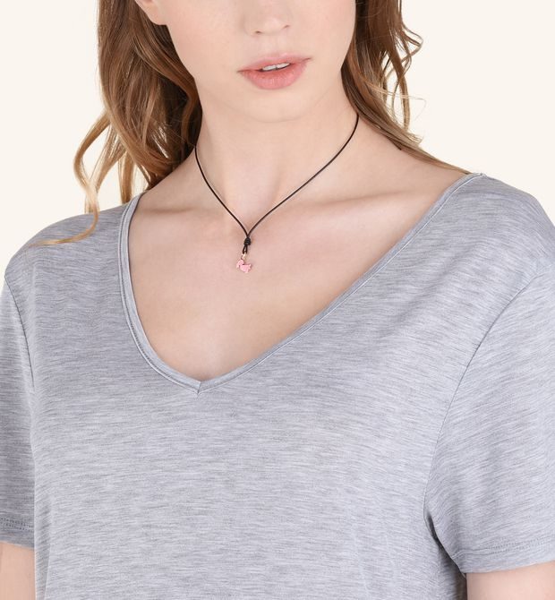 Dodo Charm Junior 9kt Rose Gold and Pink Enamel