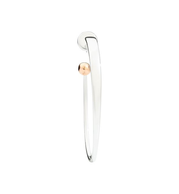 Dodo Hoop Earring in Silver and 9kt Rose Gold