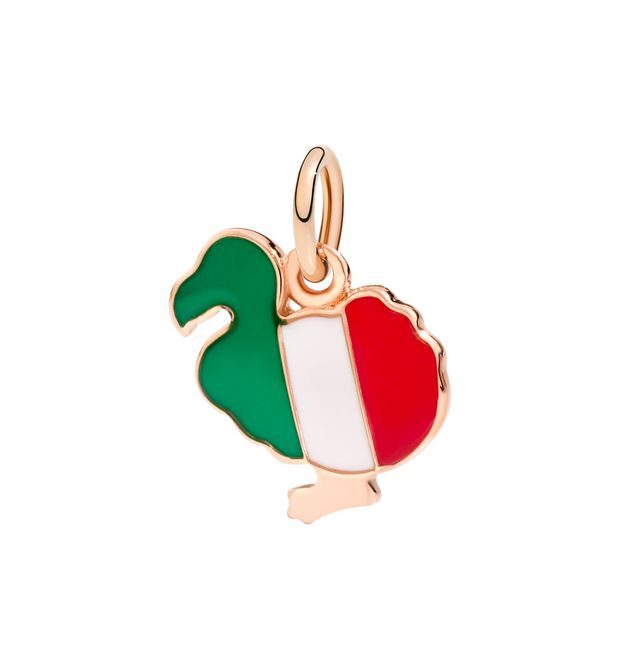Dodo Italian Pride Charm Dodo Italiano 9kt Rose Gold and Enamel