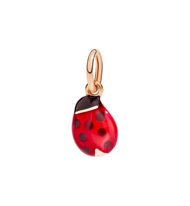 Dodo Ladybug Charm in 9kt Rose Gold and Enamel