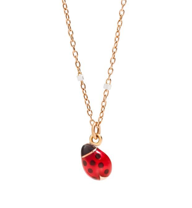 Dodo Mini Ladybug Necklace 9kt Rose Gold