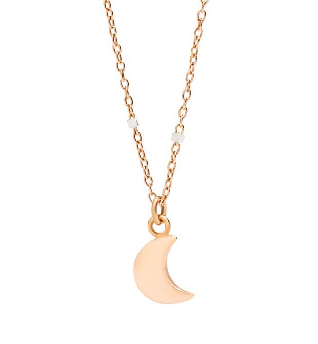 Dodo Mini Moon Necklace 9kt Rose Gold