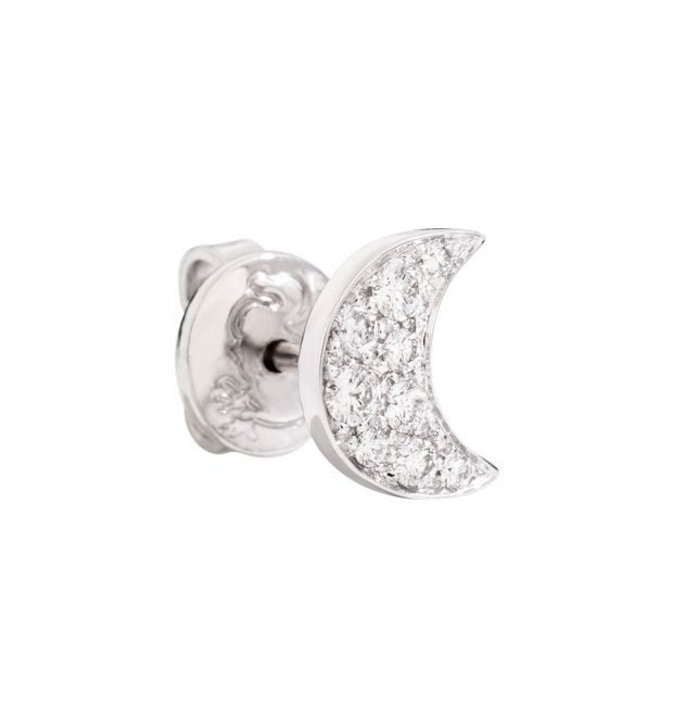 Dodo Precious Moon Earring in 18kt White Gold and Diamonds