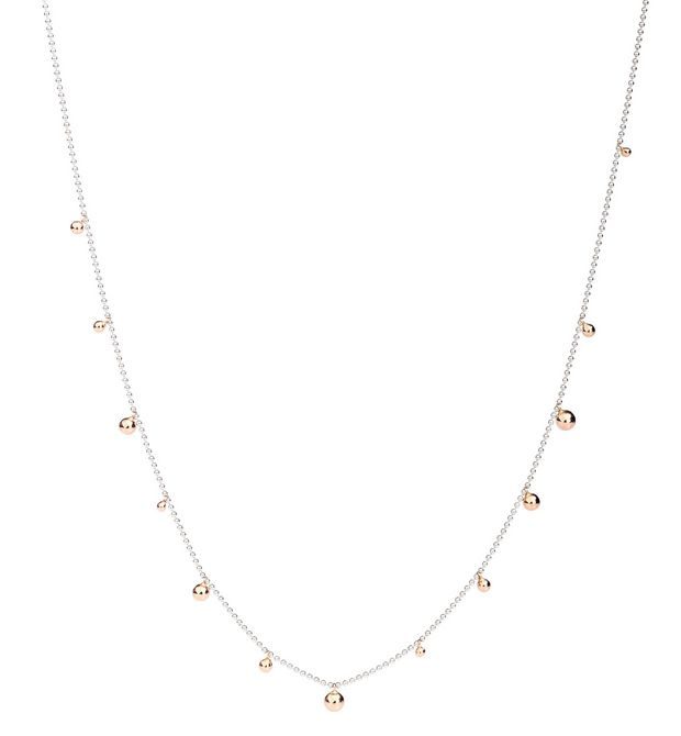 Dodo Bollicine Necklace in 9kt Rose Gold and Silver