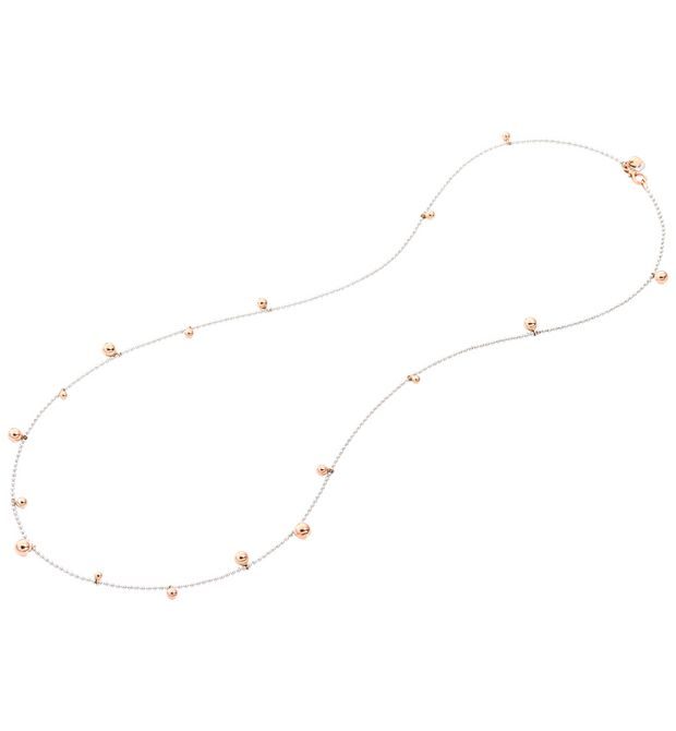  Dodo Bollicine Necklace in 9kt Rose Gold and Silver