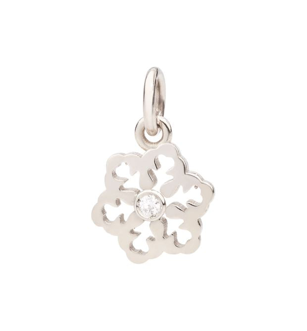 Dodo Snowflake Charm 18kt White Gold and Diamond