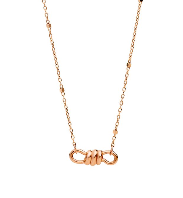Dodo Mini Knot Necklace 9kt Rose Gold
