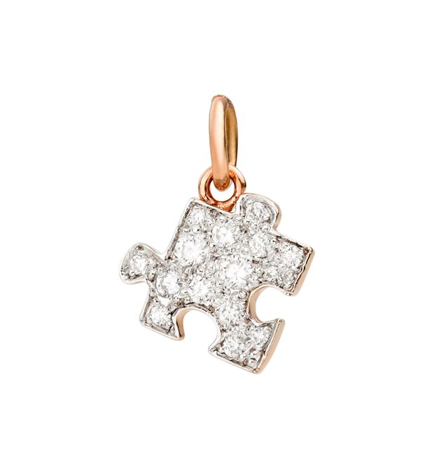 Dodo Charm Puzzle 9kt Rose Gold Diamonds