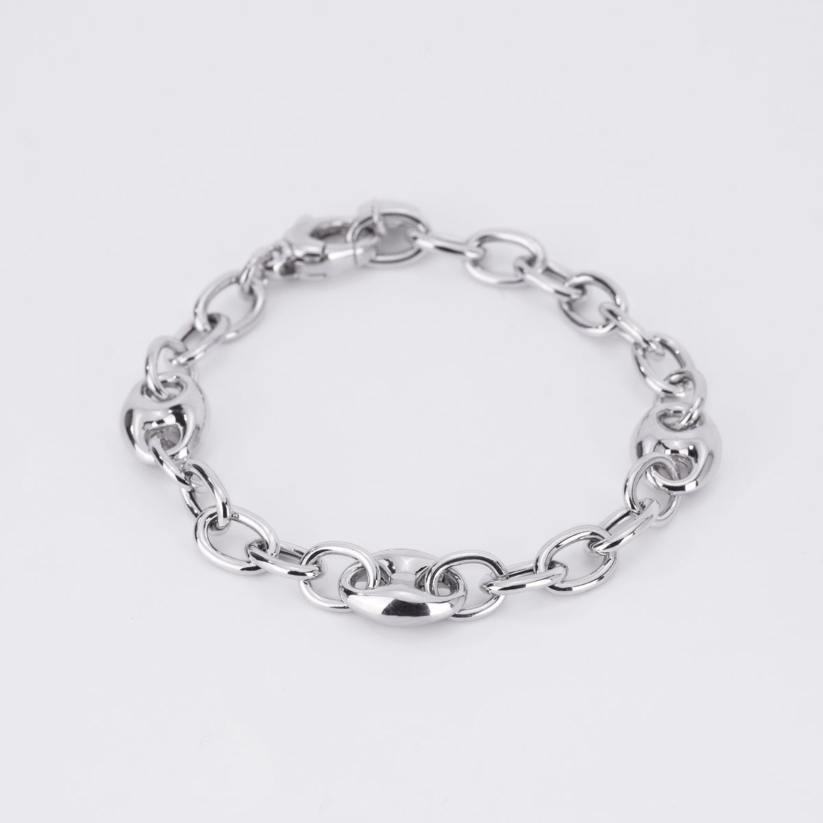 Maiocchi Silver Bracciale Maglia Ovale e Marina Argento