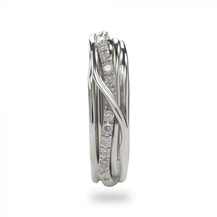 FILODELLAVITA CLASSIC, 7 FILI IN ARGENTO 925 E DIAMANTI BIANCHI