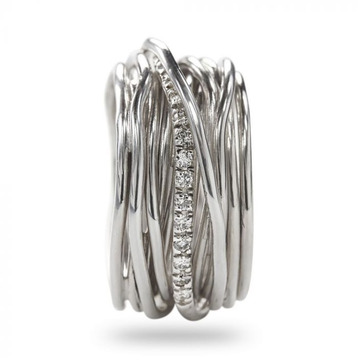 FILODELLAVITA CLASSIC, 13 FILI IN ARGENTO 925 E DIAMANTI BIANCHI