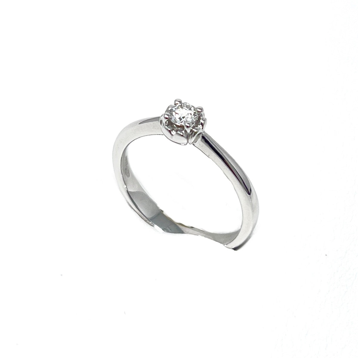 Polello Engagement Ring in White Gold and Diamonds 0.19 ct