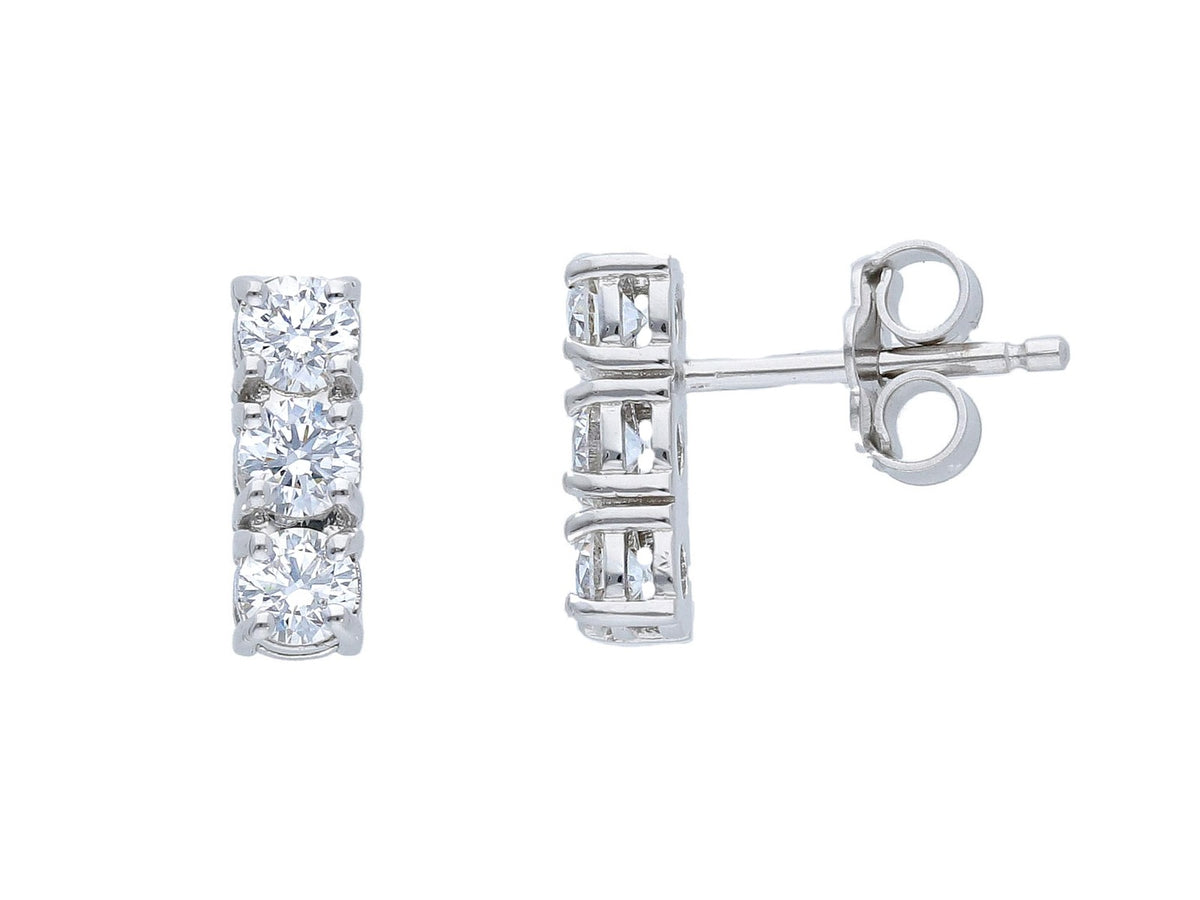 Orecchini Trilogy Oro Bianco 18kt e Diamanti ct 0.88