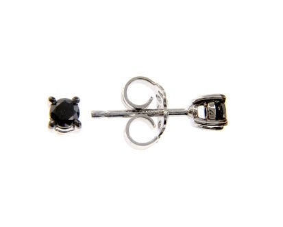 Light spot earrings with 0.30 ct black diamonds