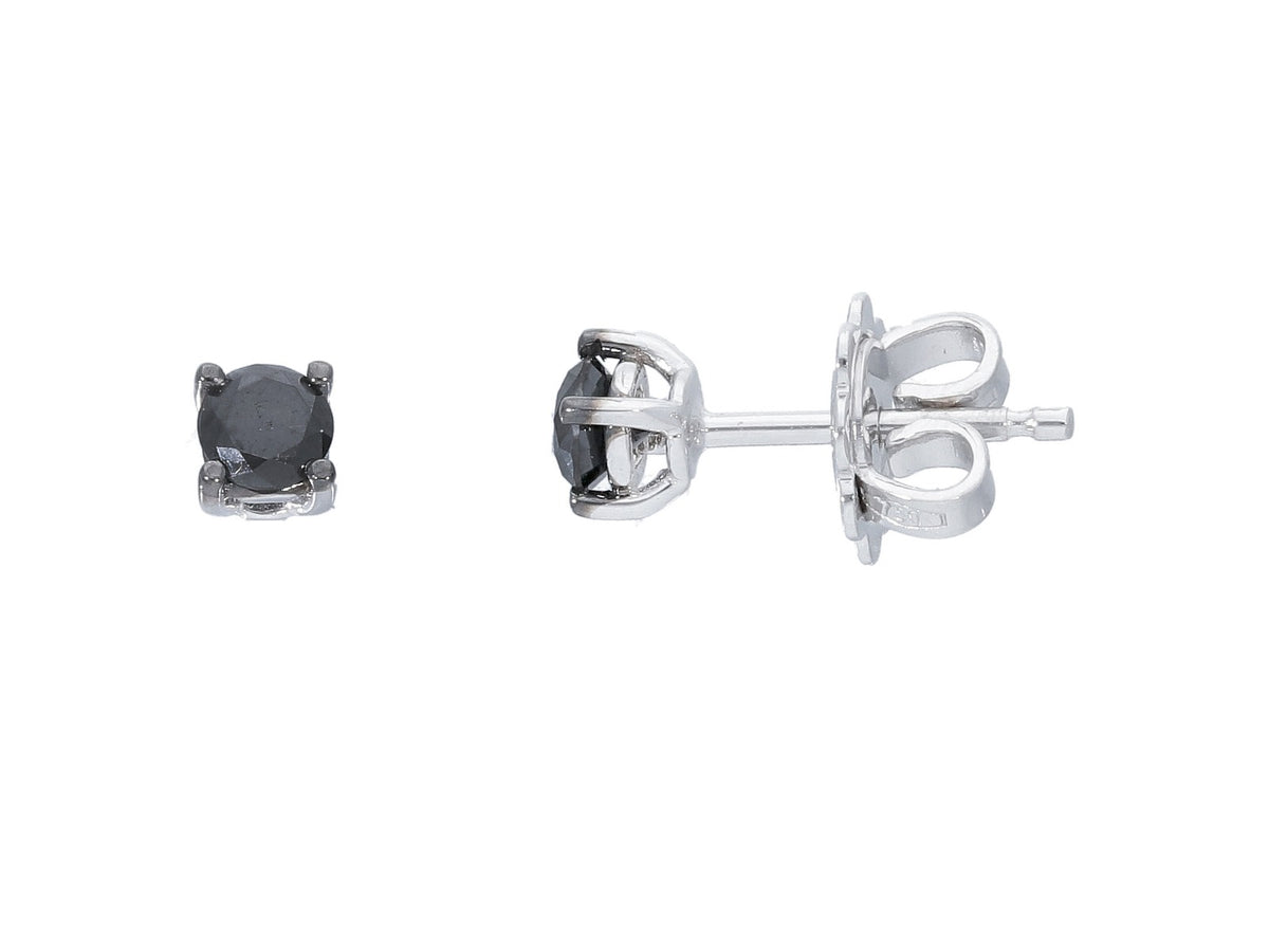Light spot earrings with 0.42 ct black diamonds