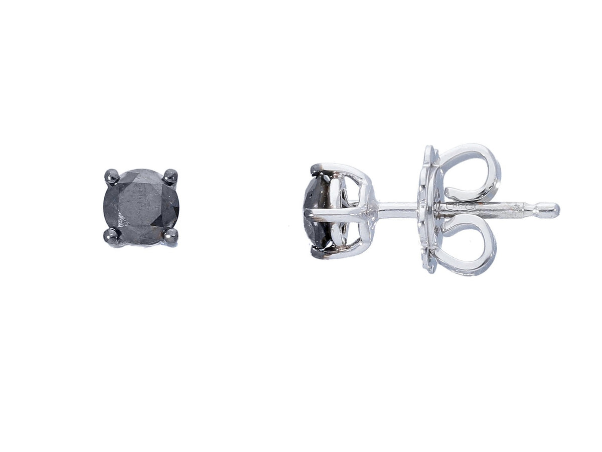 Light spot earrings with 0.60 ct black diamonds