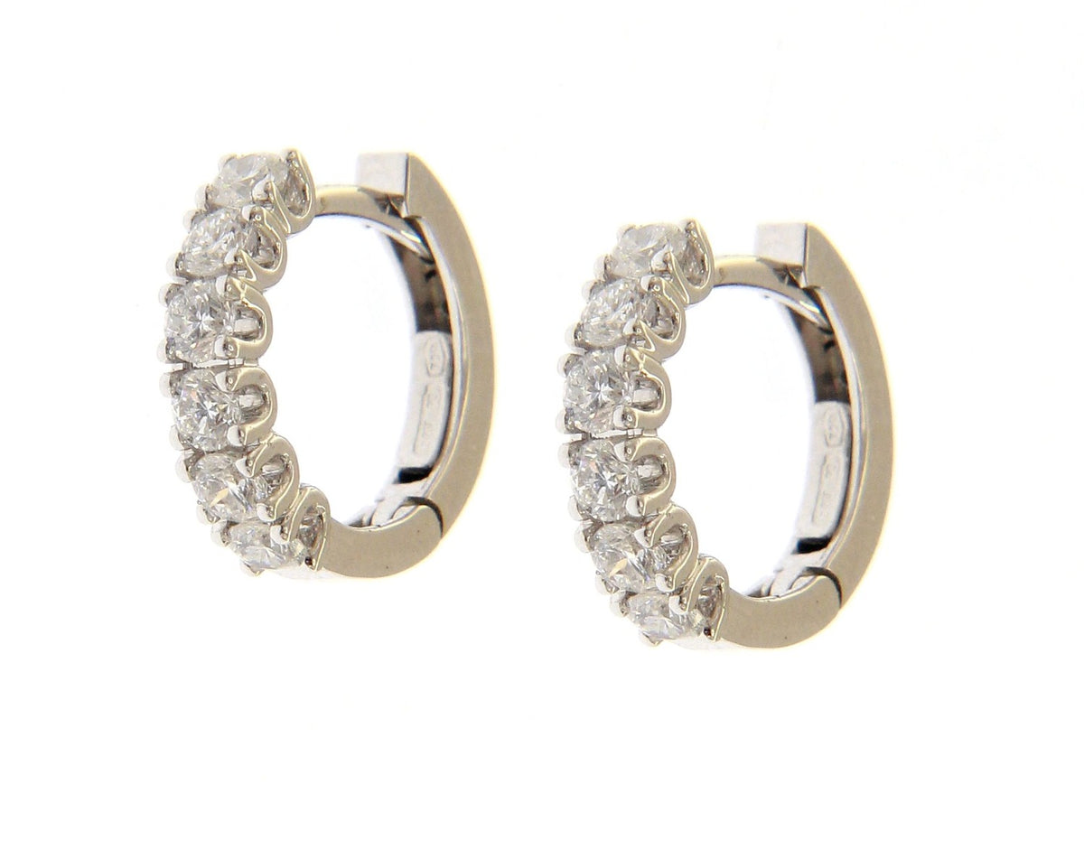 Maiocchi Milano Orecchini Cerchi Oro Bianco e Diamanti ct 0,87 G
