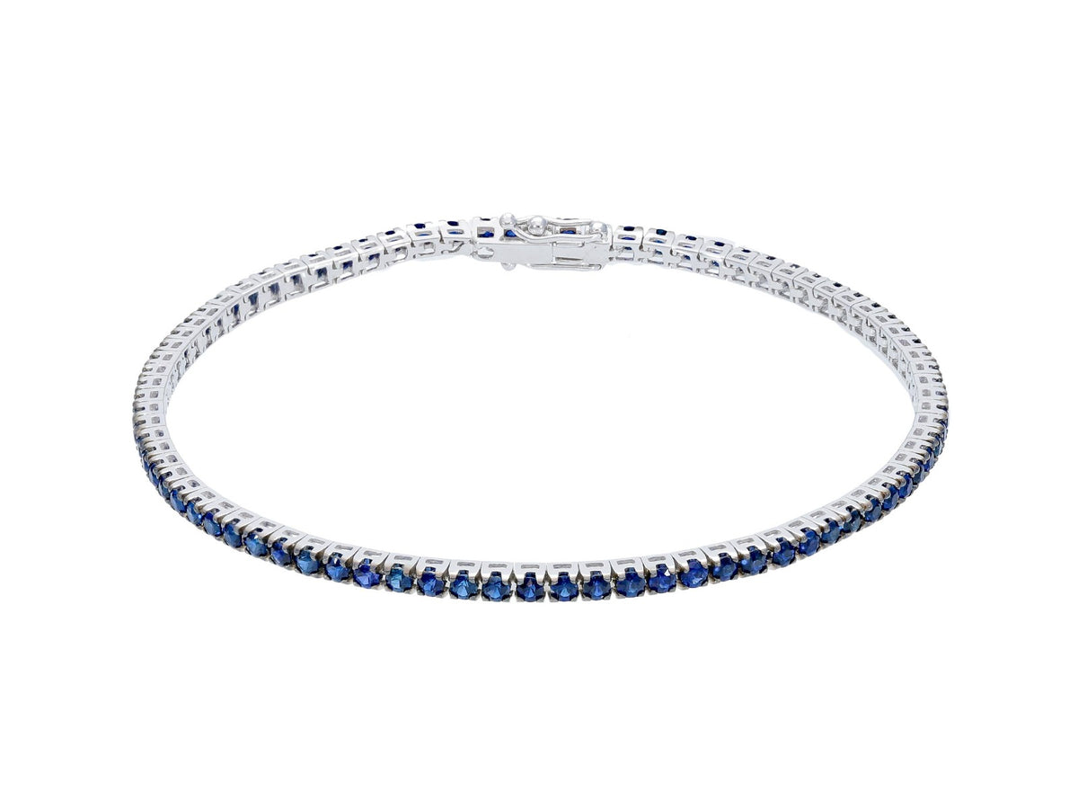 Maiocchi Milano Bracciale Tennis Cm 19,5 con Zaffiri Blu ct. 3,53