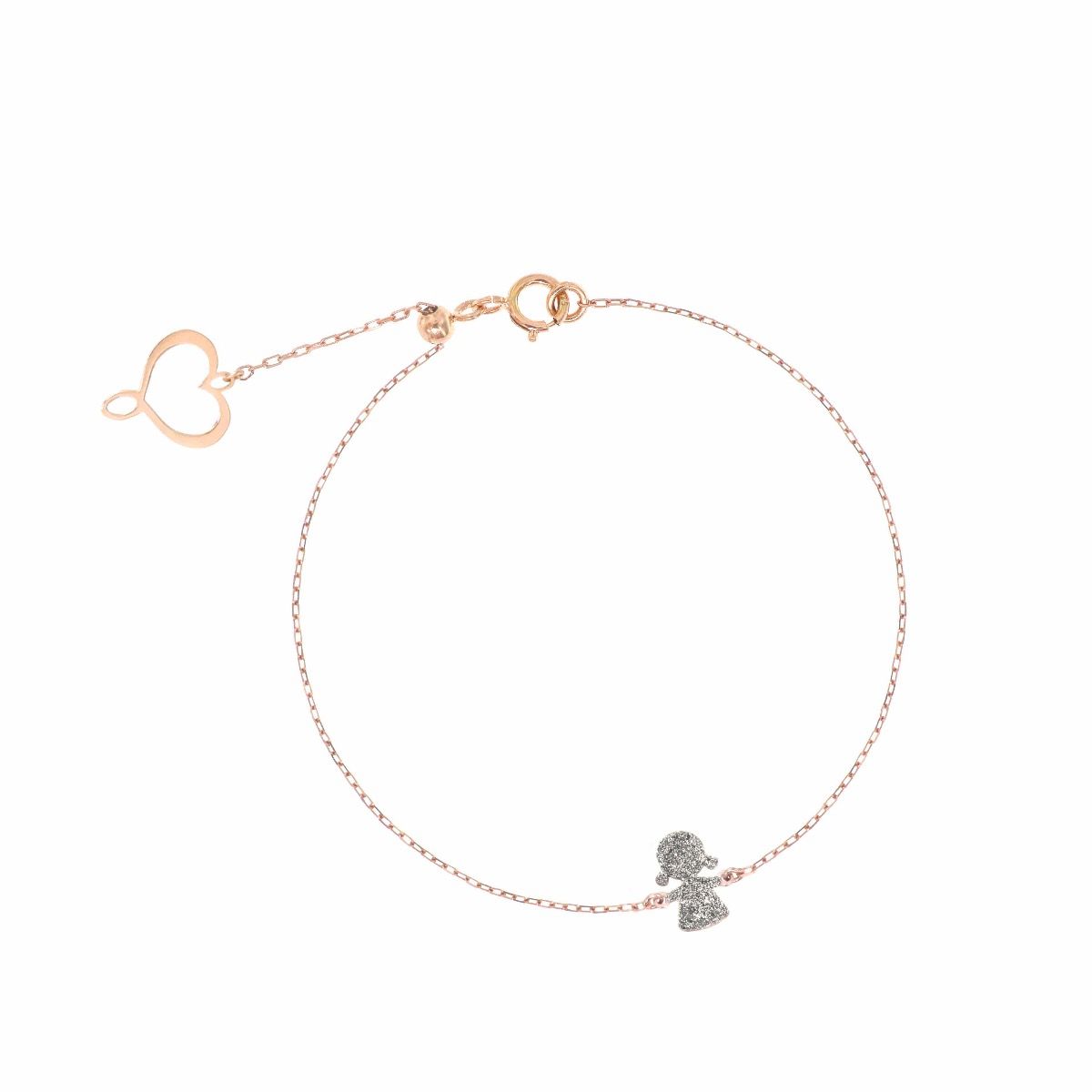 Maman et Sophie Bracciale Bimba Oro Rosa 18kt Polvere Diamanti Cromo BPBAMXK