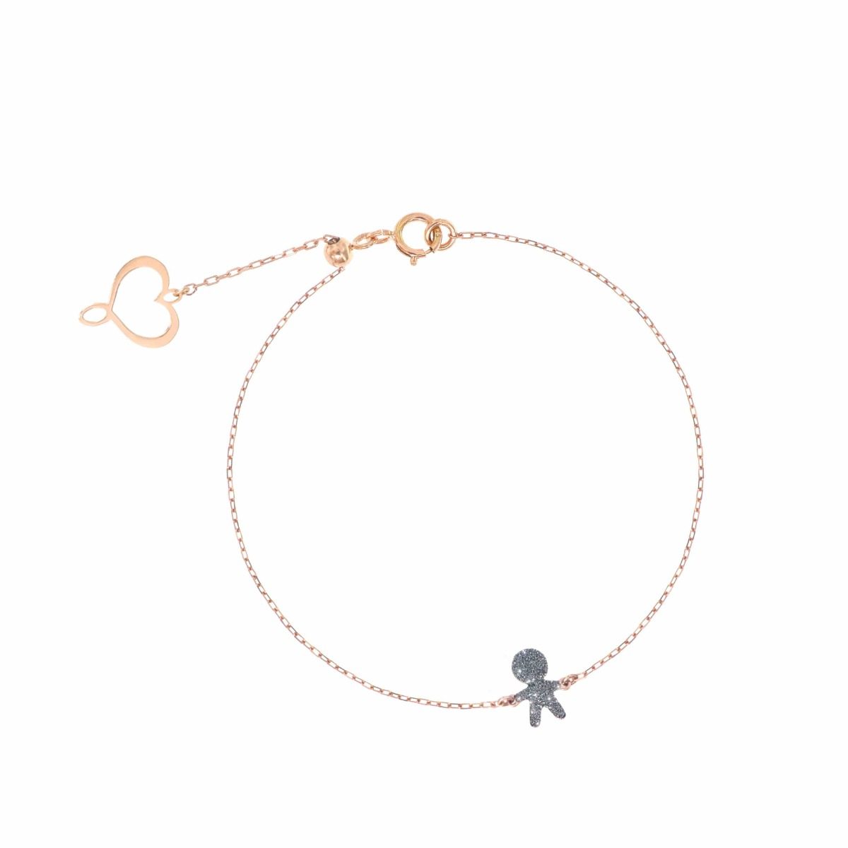 Maman et Sophie Bracciale Bimbo Oro Rosa 18kt Polvere Diamanti Cromo BPBAMYK