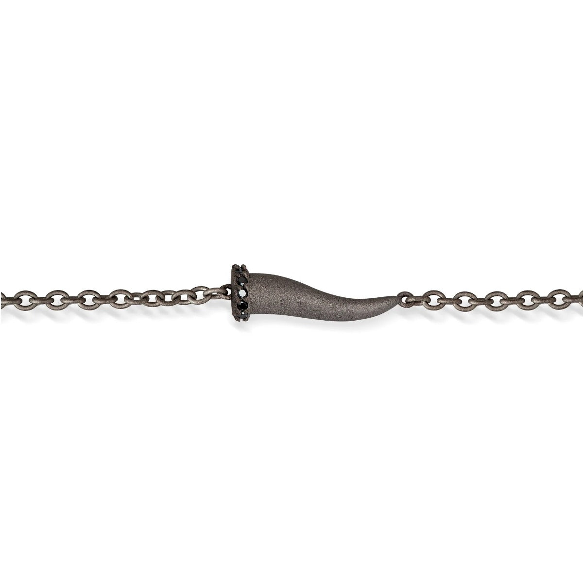 Mano Jewels Titanium bracelet with horn and Black Diamonds