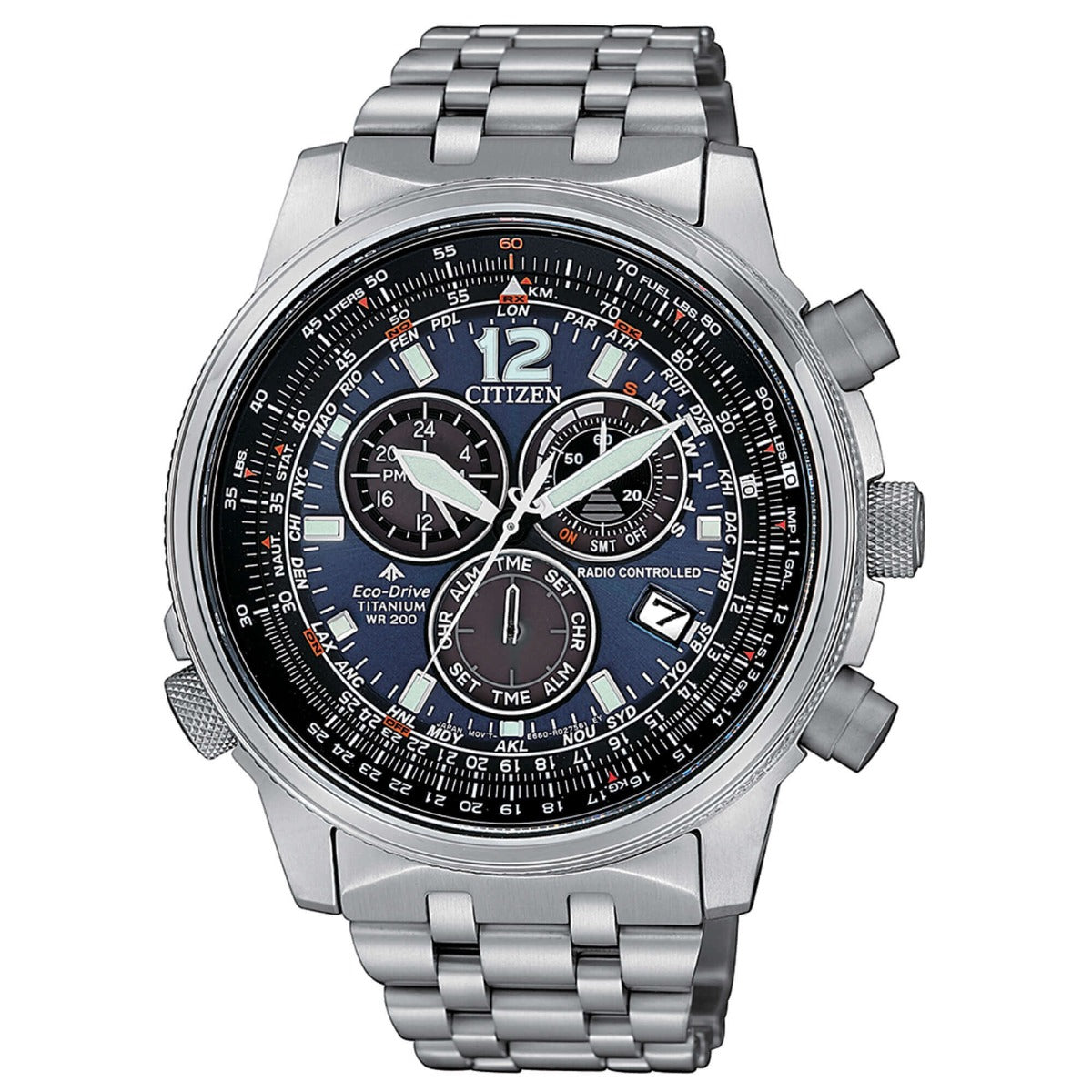 Citizen Crono Pilot Super Titanium Radio Controlled CB5850-80L
