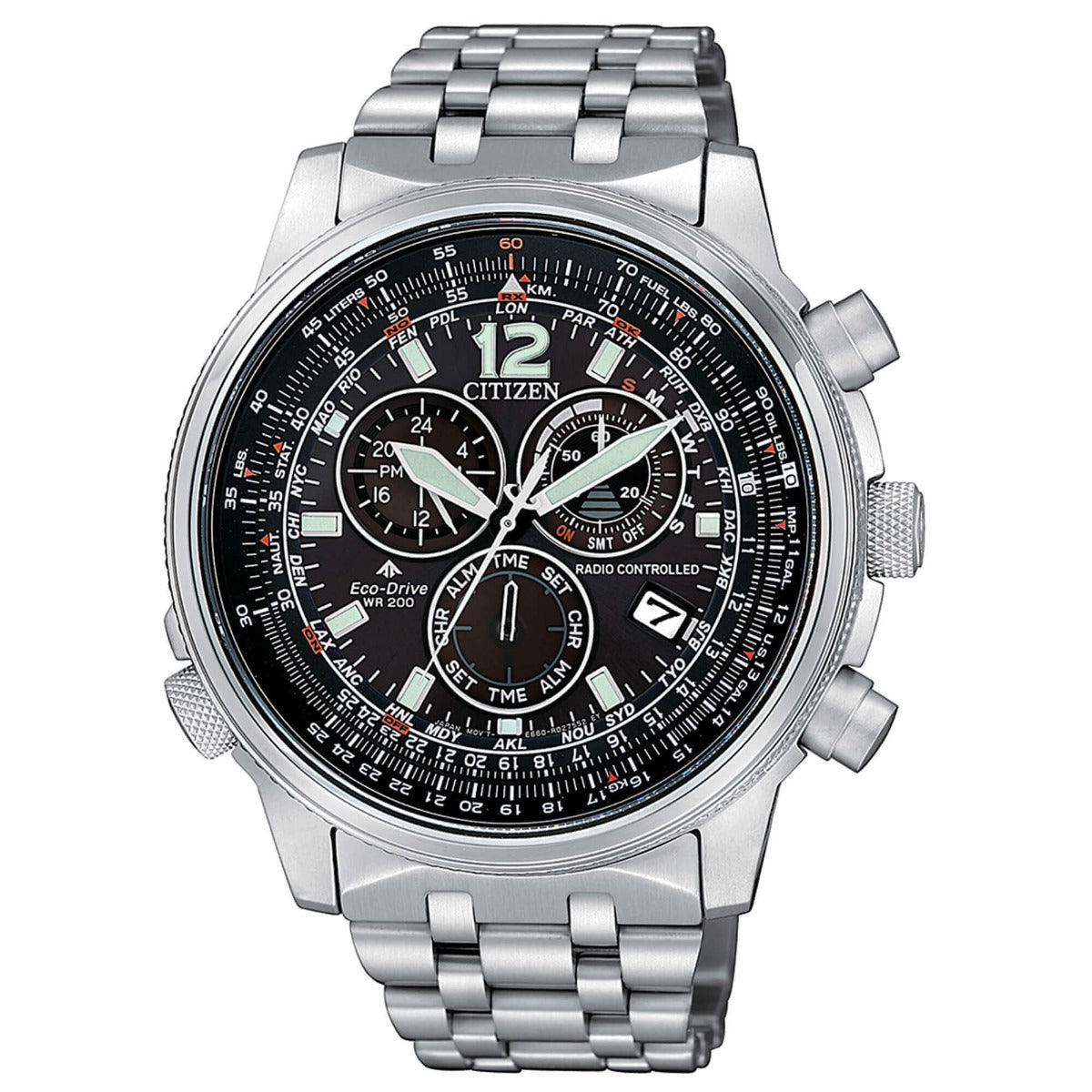 Citizen Crono Pilot Acciaio Radiocontrollato CB5860-86E