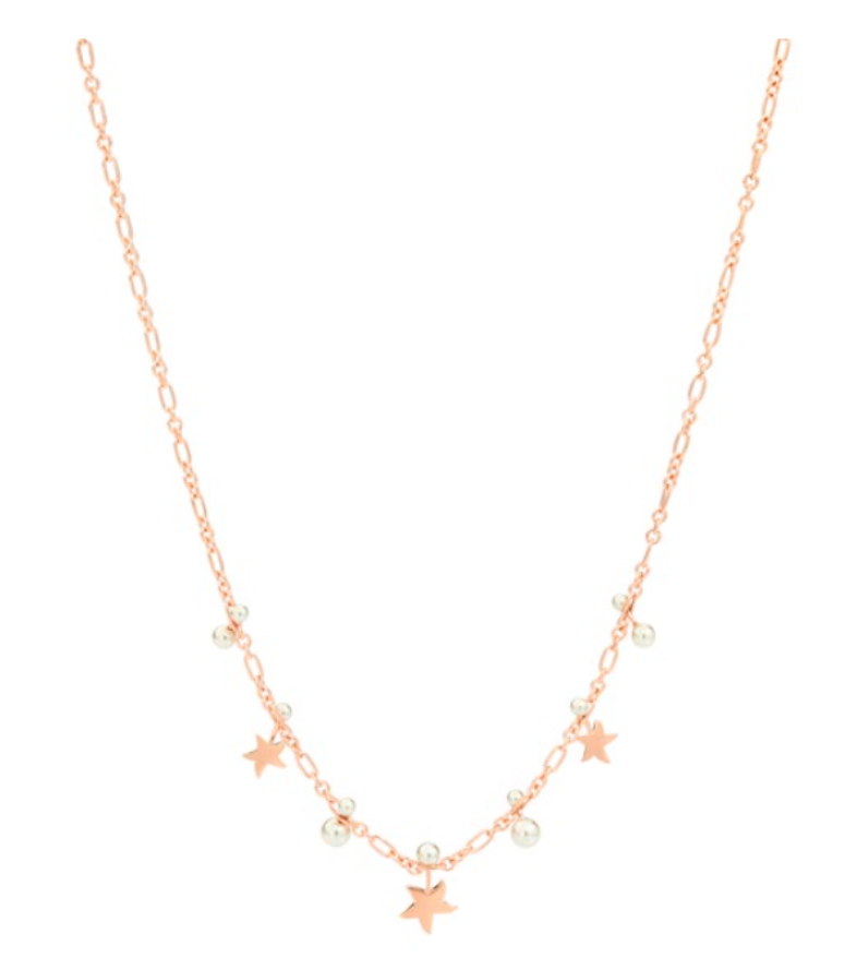 Dodo Necklace Stars rose gold and pearls