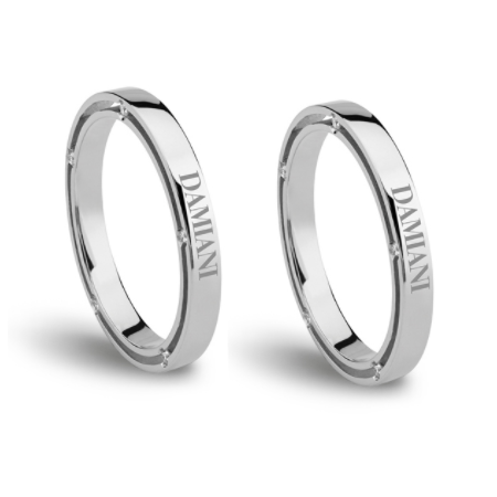 Damiani Fedi Nuziali D.Side in Oro Bianco 5 Diamanti 2,5 mm