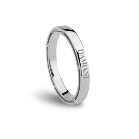 Damiani Fedi Nuziali D.Side in Oro Bianco 5 Diamanti 2,5 mm