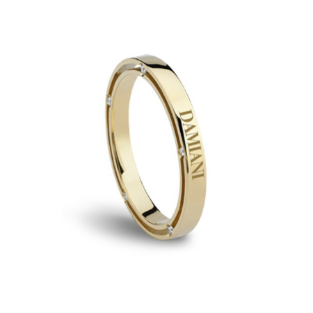 Damiani Fedi Nuziali D.Side in Oro Giallo 5 Diamanti 2,5 mm