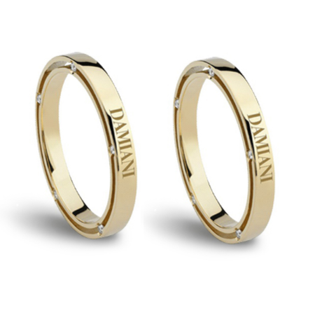 Damiani Fedi Nuziali D.Side in Oro Giallo 5 Diamanti 2,5 mm