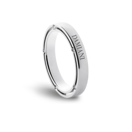 Damiani Fedi Nuziali D.Side in Oro Bianco Diamanti 3,3 mm