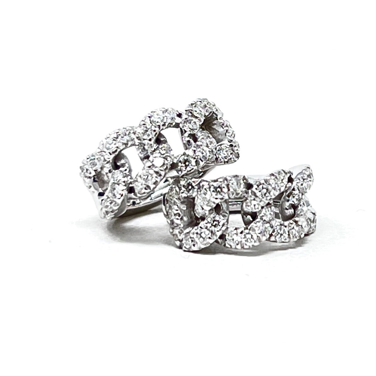 Maiocchi Milano Groumette Earrings in White Gold and Diamonds