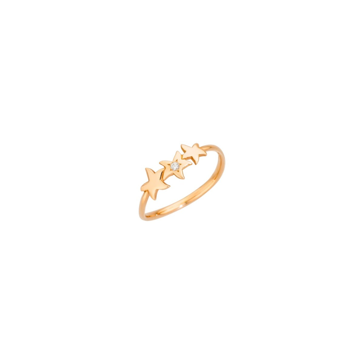 Dodo Precious Star Ring in 9kt Rose Gold and Diamond