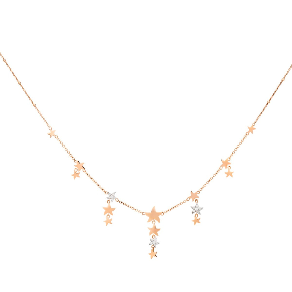 Dodo Precious Star Necklace in 9kt Rose Gold and Diamonds