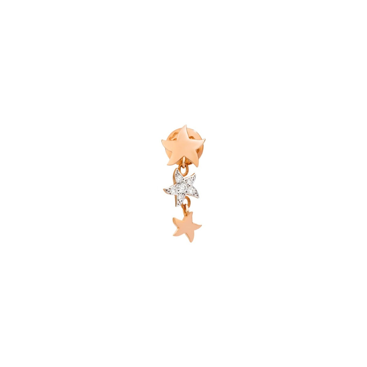 Dodo Star Earring in 9kt Rose Gold and Diamonds