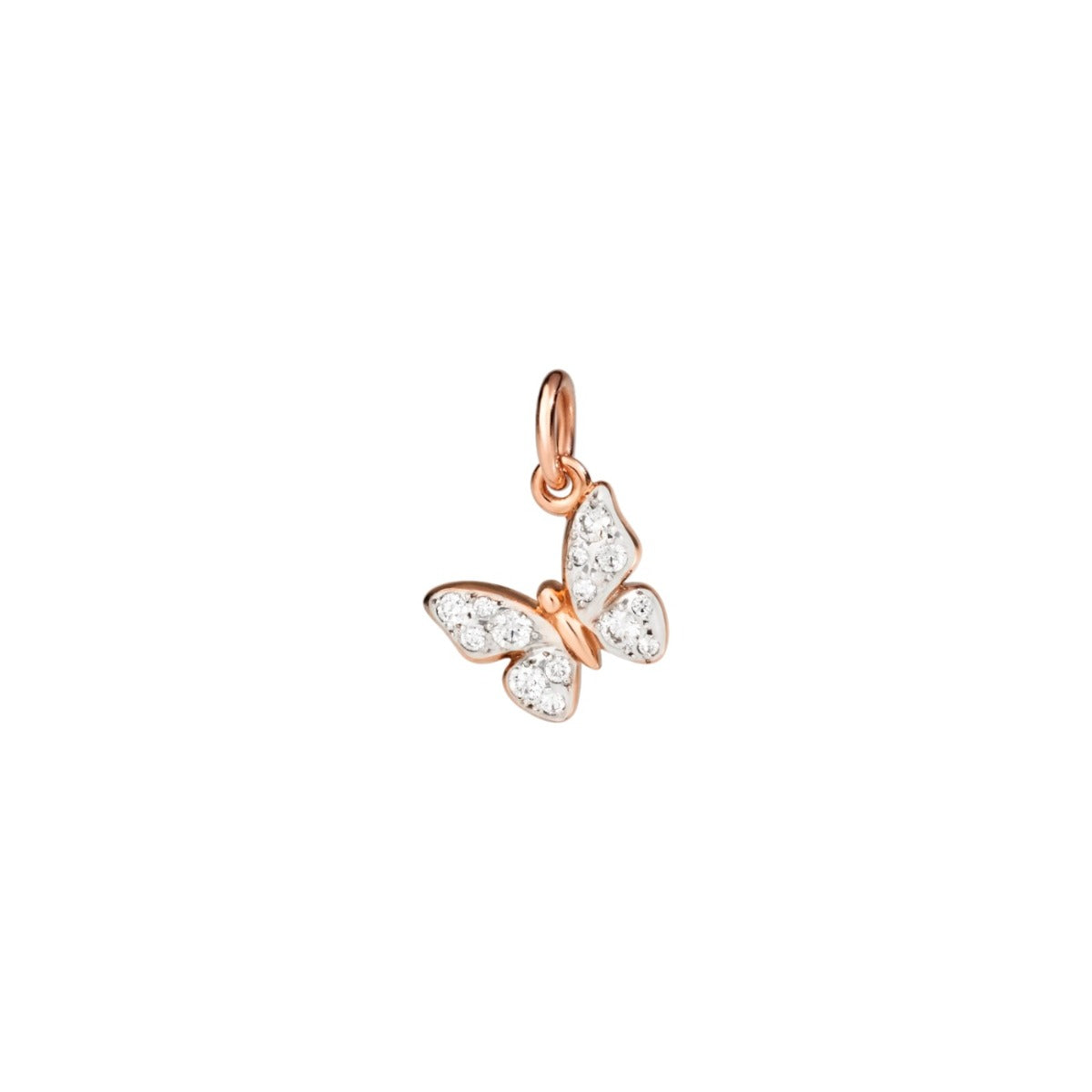 Dodo Butterfly Charm Precious 9kt Rose Gold and Diamonds