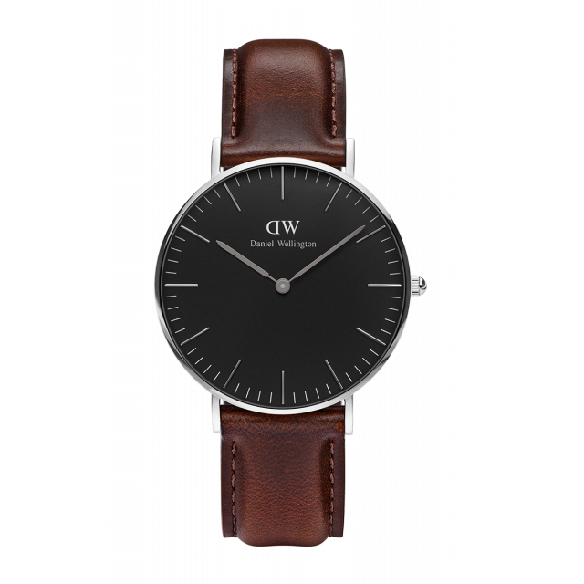 Daniel Wellington Classic Black Bristol 36 Silver