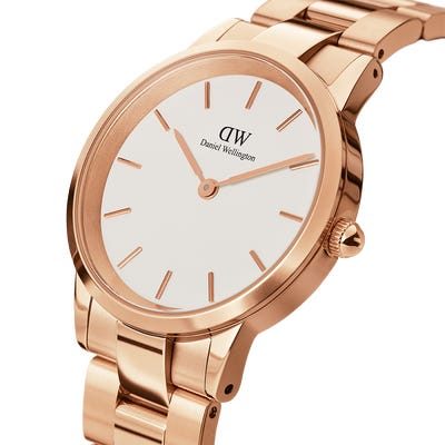 Daniel Wellington Iconic Link 28 Rose Gold White