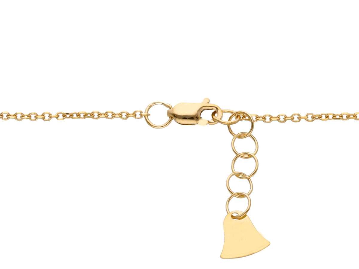 Yellow Gold Choker with Wire Heart