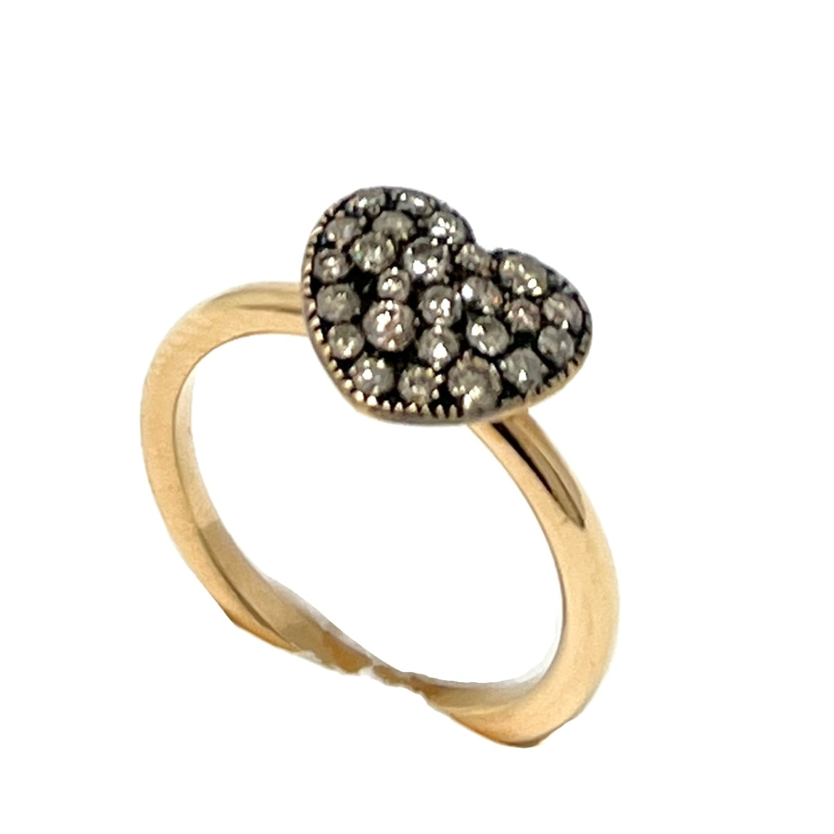 Antelope Heart Ring with Brown Diamonds